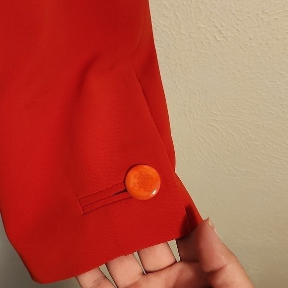 Les Copains red blazer made in Italy fully lined Size 48 - Picture 3 of 11